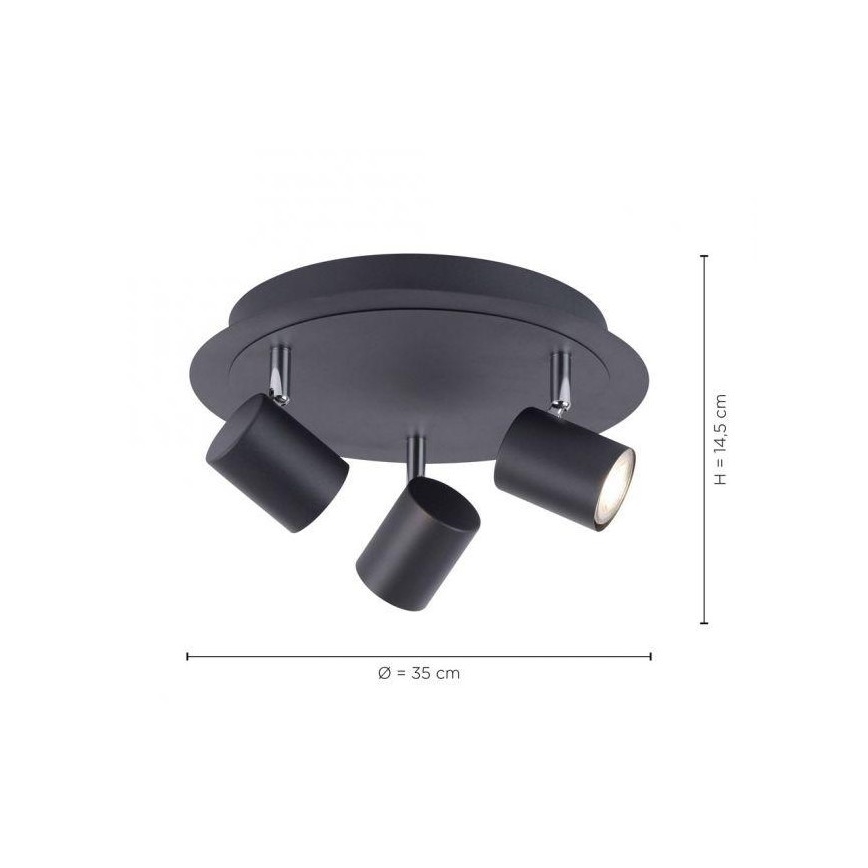 Leuchten Direkt 11943-13 - LED Spotlight TARIK 3xGU10/5W/230V anthracite