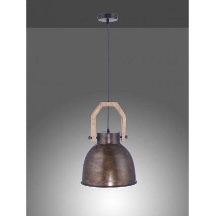 Leuchten Direkt 11986-18 - Chandelier on a string SAMIA 1xE27/40W/230V mango tree
