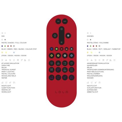 Leuchten Direkt 11995-55 - LED RGB Dimmable surface-mounted chandelier SWING LED/24,4W/230V 2700-5000K + remote control