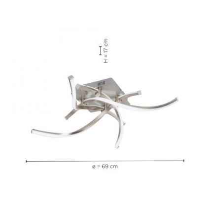 Leuchten Direkt 11995-55 - LED RGB Dimmable surface-mounted chandelier SWING LED/24,4W/230V 2700-5000K + remote control