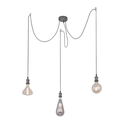 Leuchten Direkt 13571-18 - Chandelier on a string DIY 3xE27/60W/230V spider black