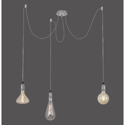 Leuchten Direkt 13571-55 - Chandelier on a string DIY 3xE27/60W/230V spider matte chrome