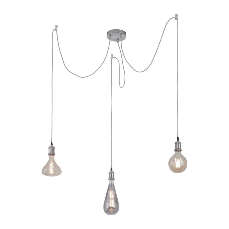 Leuchten Direkt 13571-55 - Chandelier on a string DIY 3xE27/60W/230V spider matte chrome