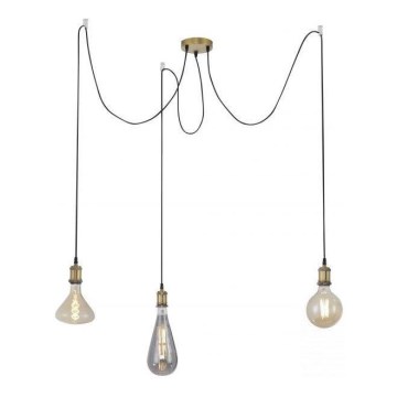 Leuchten Direkt 13571-60 - Chandelier on a string DIY 3xE27/60W/230V spider brass