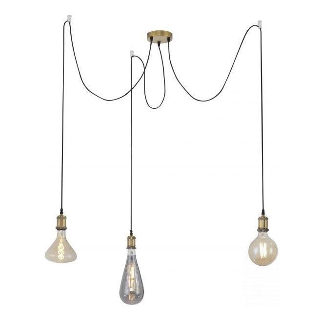 Leuchten Direkt 13571-60 - Chandelier on a string DIY 3xE27/60W/230V spider brass