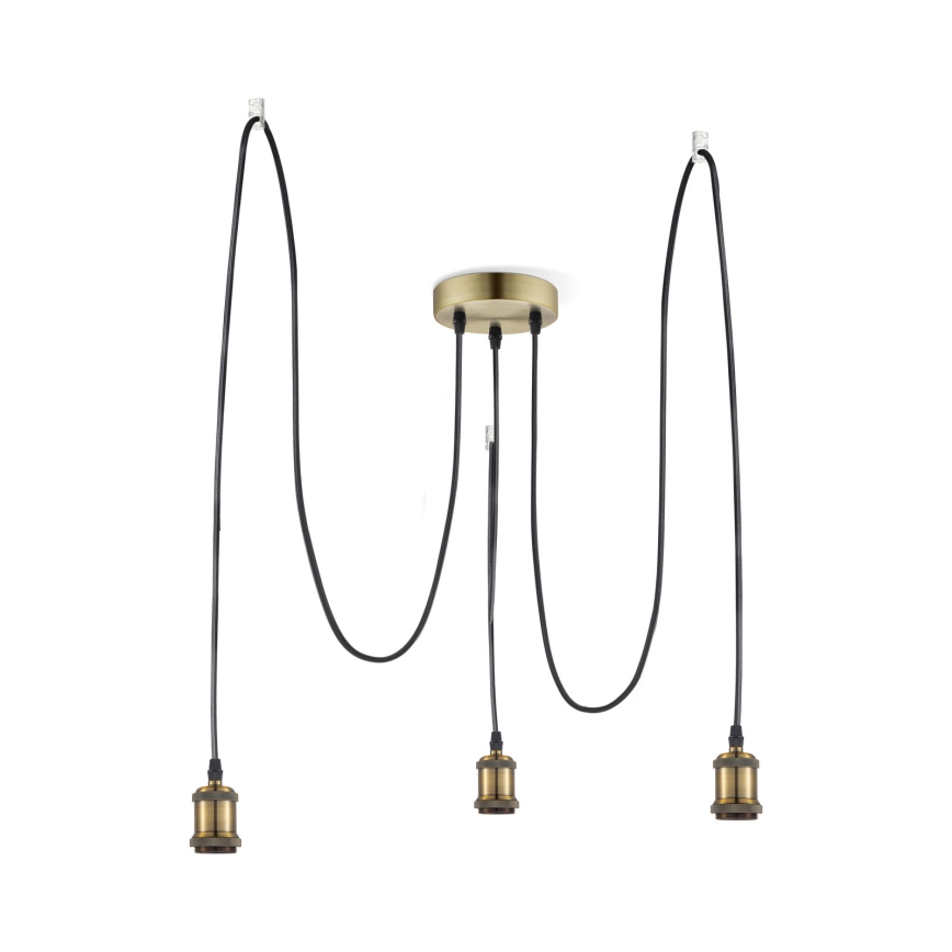 Leuchten Direkt 13571-60 - Chandelier on a string DIY 3xE27/60W/230V spider brass