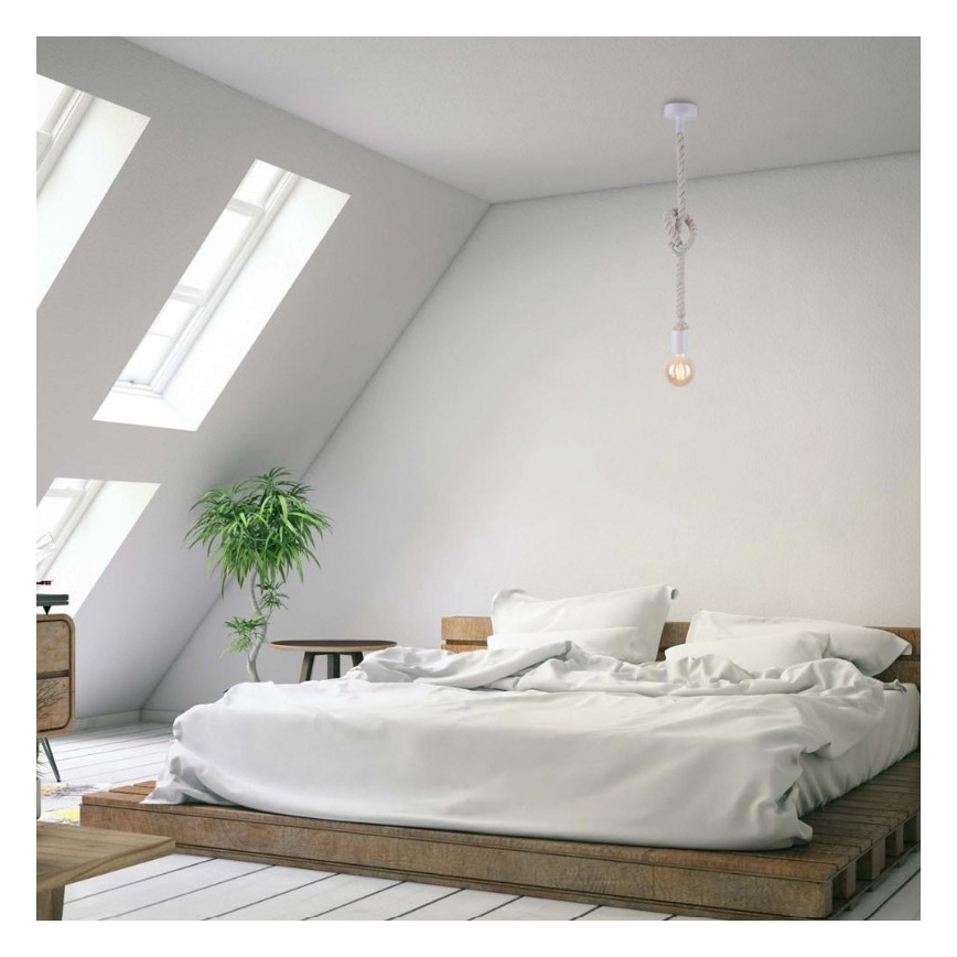 Leuchten Direkt 13572-16 - Chandelier on a string DIY 1xE27/10W/230V white