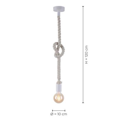 Leuchten Direkt 13572-16 - Chandelier on a string DIY 1xE27/10W/230V white