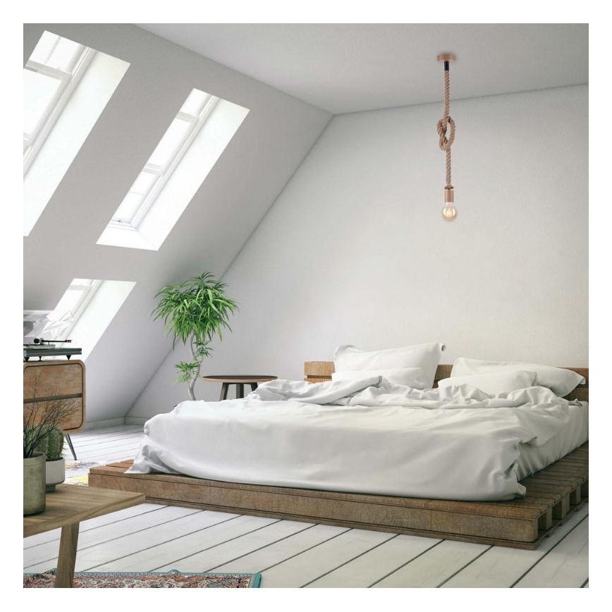 Leuchten Direkt 13572-79 - Chandelier on a string DIY 1xE27/10W/230V brown