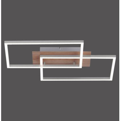 Leuchten Direkt 14018-78 - LED Dimmable ceiling light IVEN 2xLED/15W/230V oak + remote control