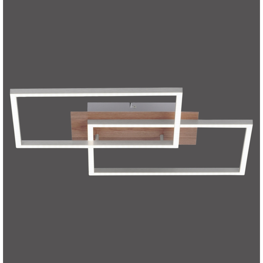 Leuchten Direkt 14018-78 - LED Dimmable ceiling light IVEN 2xLED/15W/230V oak + remote control