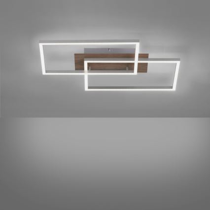Leuchten Direkt 14018-78 - LED Dimmable ceiling light IVEN 2xLED/15W/230V oak + remote control