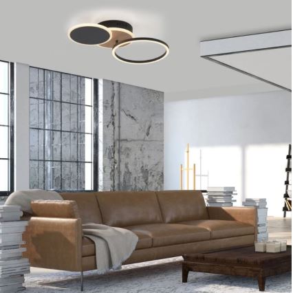 Leuchten Direkt 14116-78 - LED Ceiling light SEVENT LED/25,5W/230V black/brown