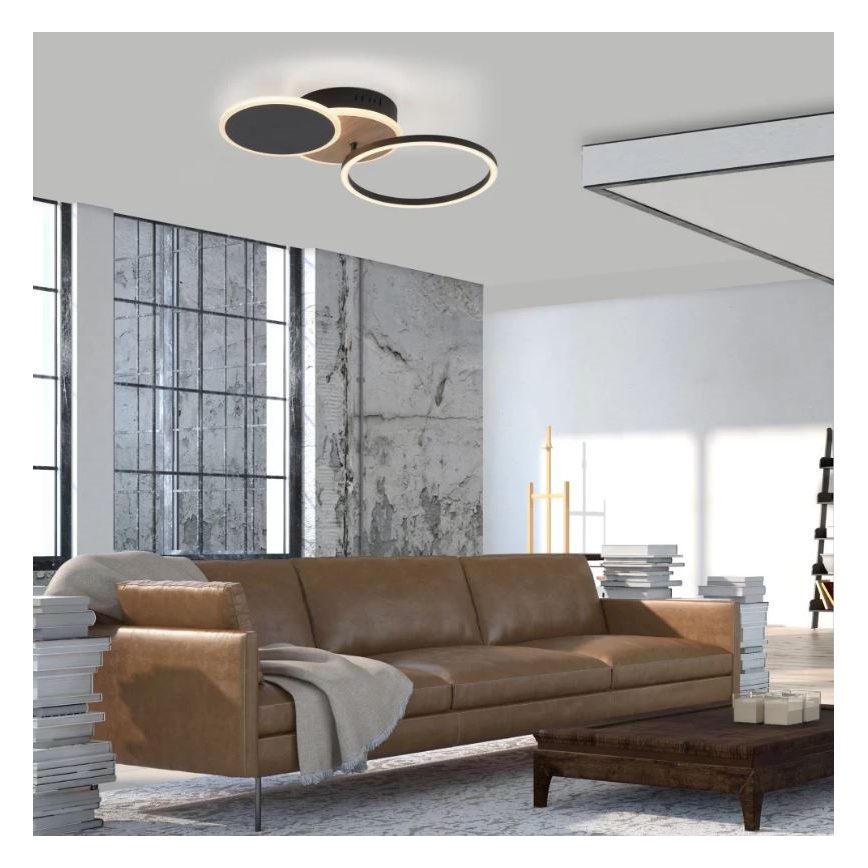 Leuchten Direkt 14116-78 - LED Ceiling light SEVENT LED/25,5W/230V black/brown