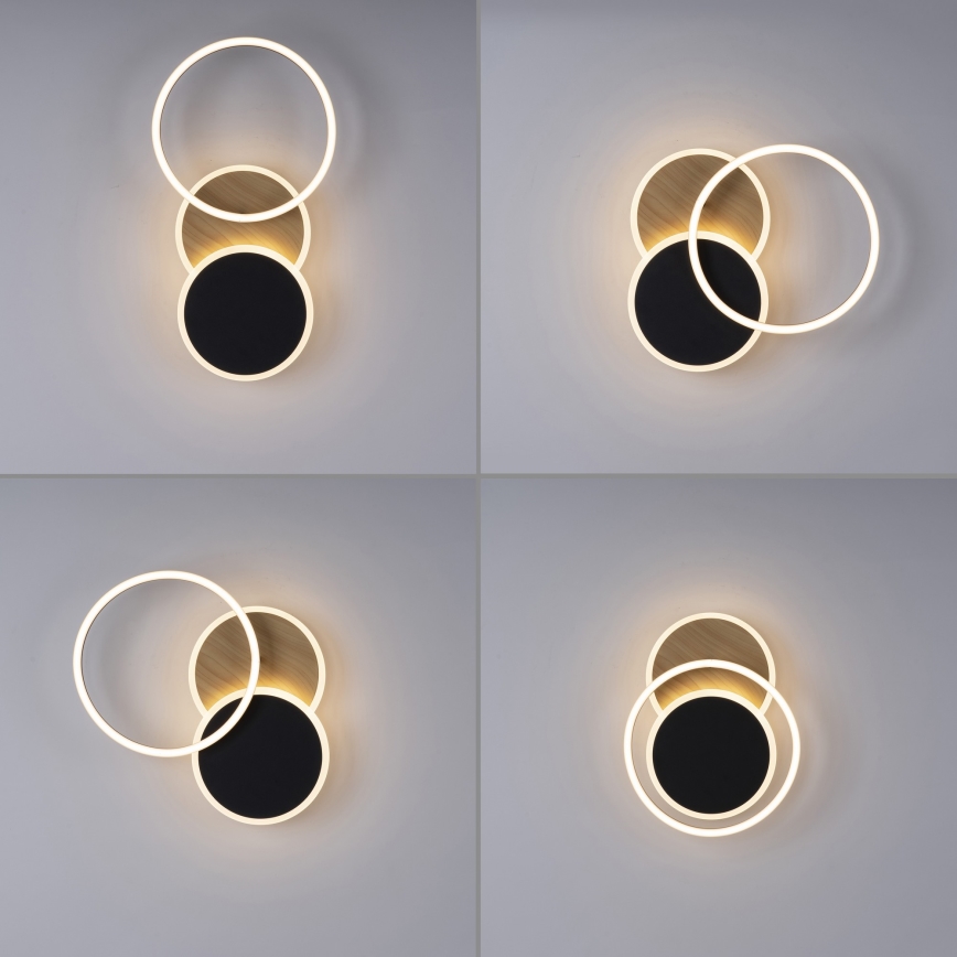 Leuchten Direkt 14116-78 - LED Ceiling light SEVENT LED/25,5W/230V black/brown