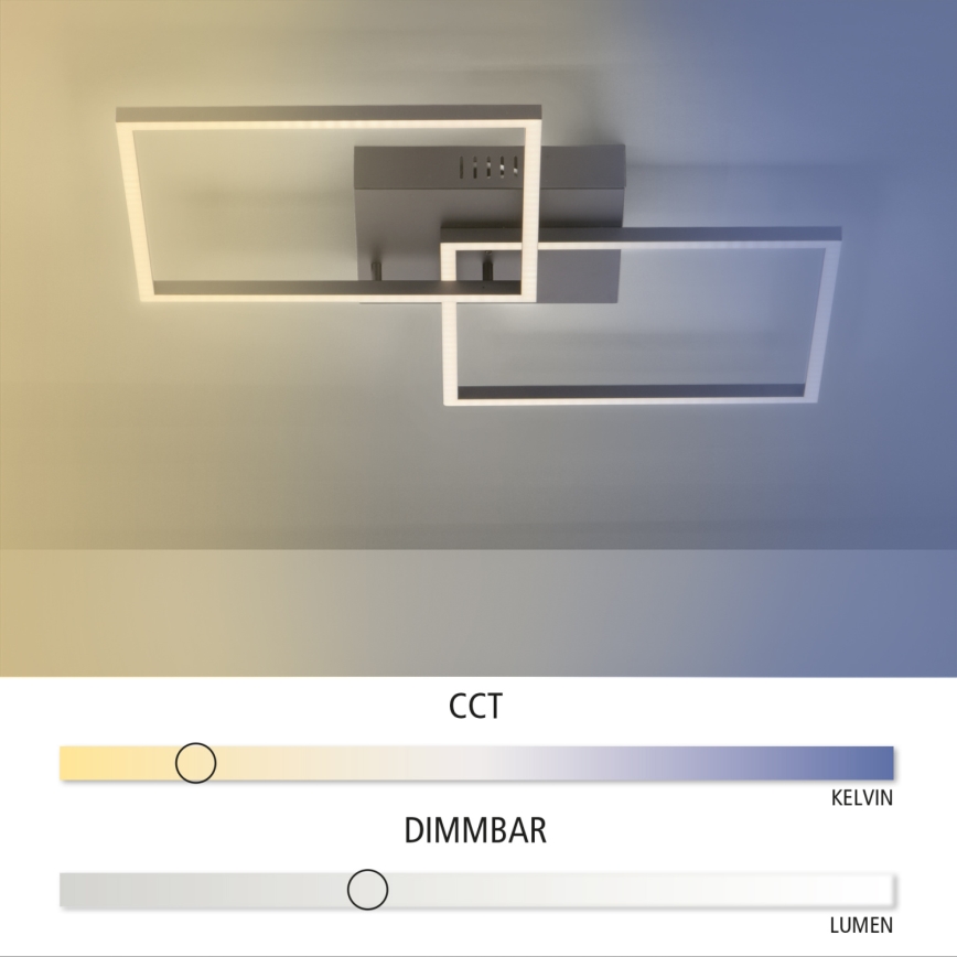 Leuchten Direkt 14141-18 - LED Dimmable ceiling light IVEN 2xLED/14W/230V + remote controller