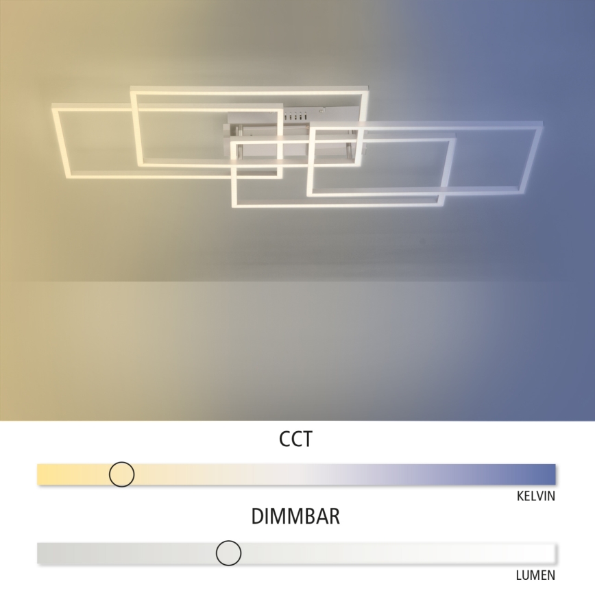 Leuchten Direkt 14151-55 - LED Dimming ceiling light IVEN 4xLED/12W/230V + remote control