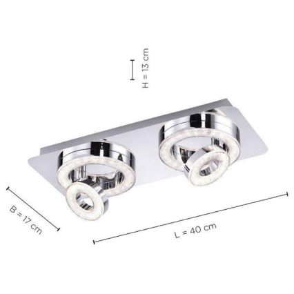Leuchten Direkt 14521-17 - LED Ceiling light TIM 2xLED/2,8W/230V + 2xLED/3,1W