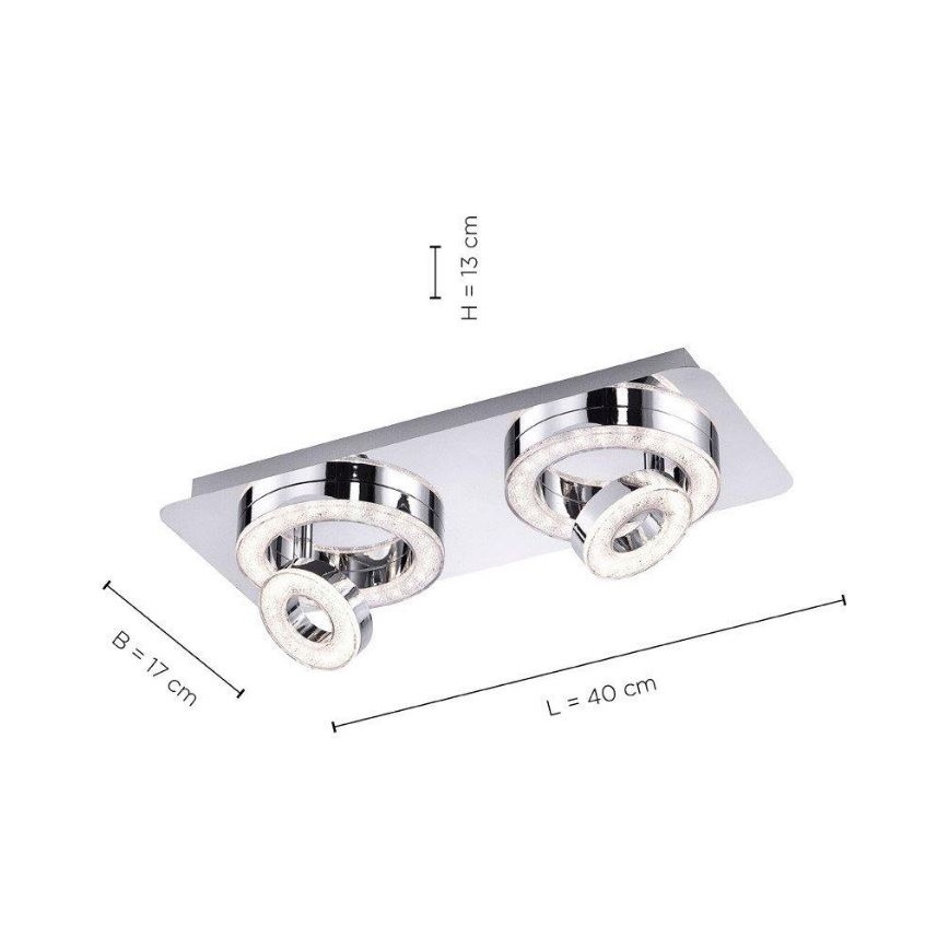 Leuchten Direkt 14521-17 - LED Ceiling light TIM 2xLED/2,8W/230V + 2xLED/3,1W