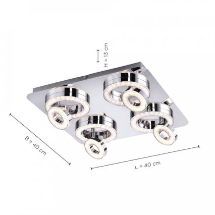 Leuchten Direkt 14522-17 - LED Spotlight TIM 4xLED/2,8W/230V + 4xLED/3,1W