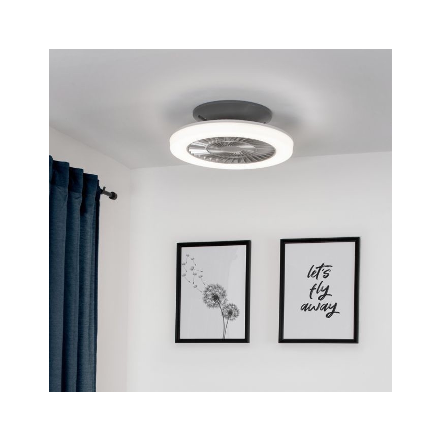 Leuchten Direkt 14645-55 - LED Light with a fan LEONARD LED/27W/230V