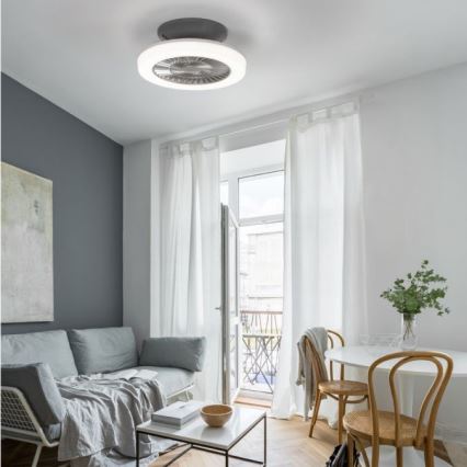 Leuchten Direkt 14645-55 - LED Light with a fan LEONARD LED/27W/230V