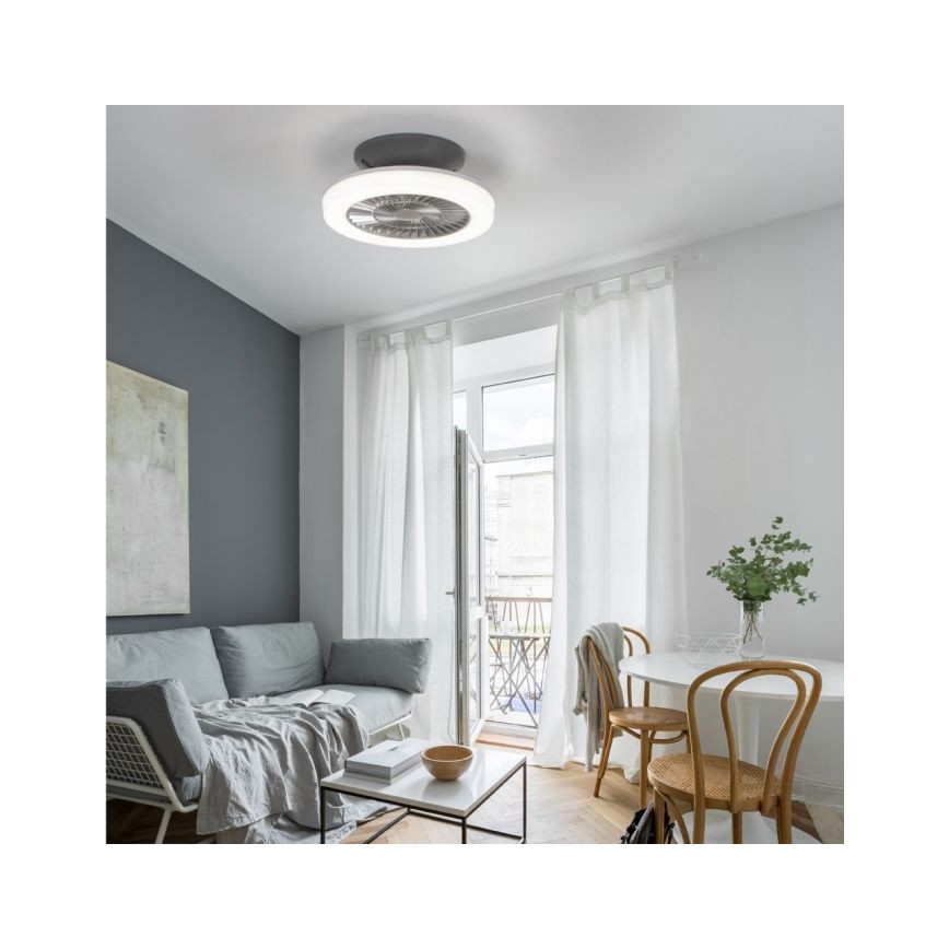 Leuchten Direkt 14645-55 - LED Light with a fan LEONARD LED/27W/230V