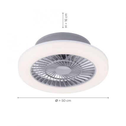 Leuchten Direkt 14645-55 - LED Light with a fan LEONARD LED/27W/230V