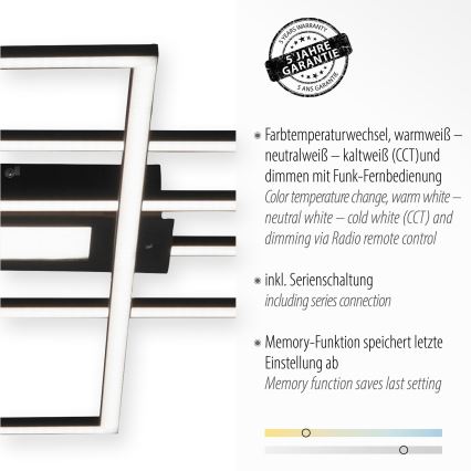 Leuchten Direkt 14693-18 - LED Dimmable ceiling light ASMIN LED/48W/230V + remote control