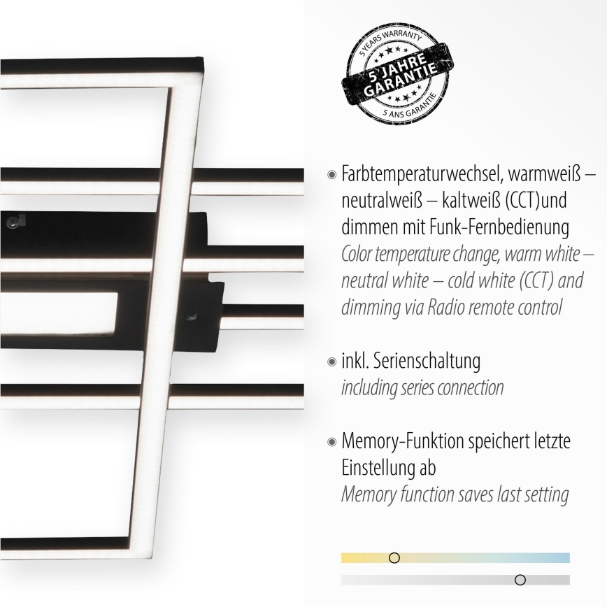 Leuchten Direkt 14693-18 - LED Dimmable ceiling light ASMIN LED/48W/230V + remote control