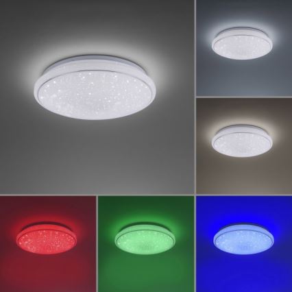 Leuchten Direkt 14743-16 - LED RGB Dimmable ceiling light JUPI LED/28W/230V Tuya 2700-5000K + remote control