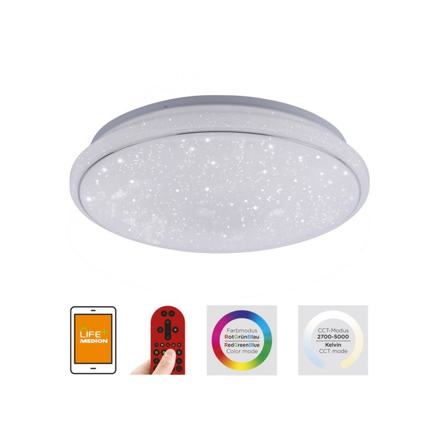 Leuchten Direkt 14743-16 - LED RGB Dimmable ceiling light JUPI LED/28W/230V Tuya 2700-5000K + remote control