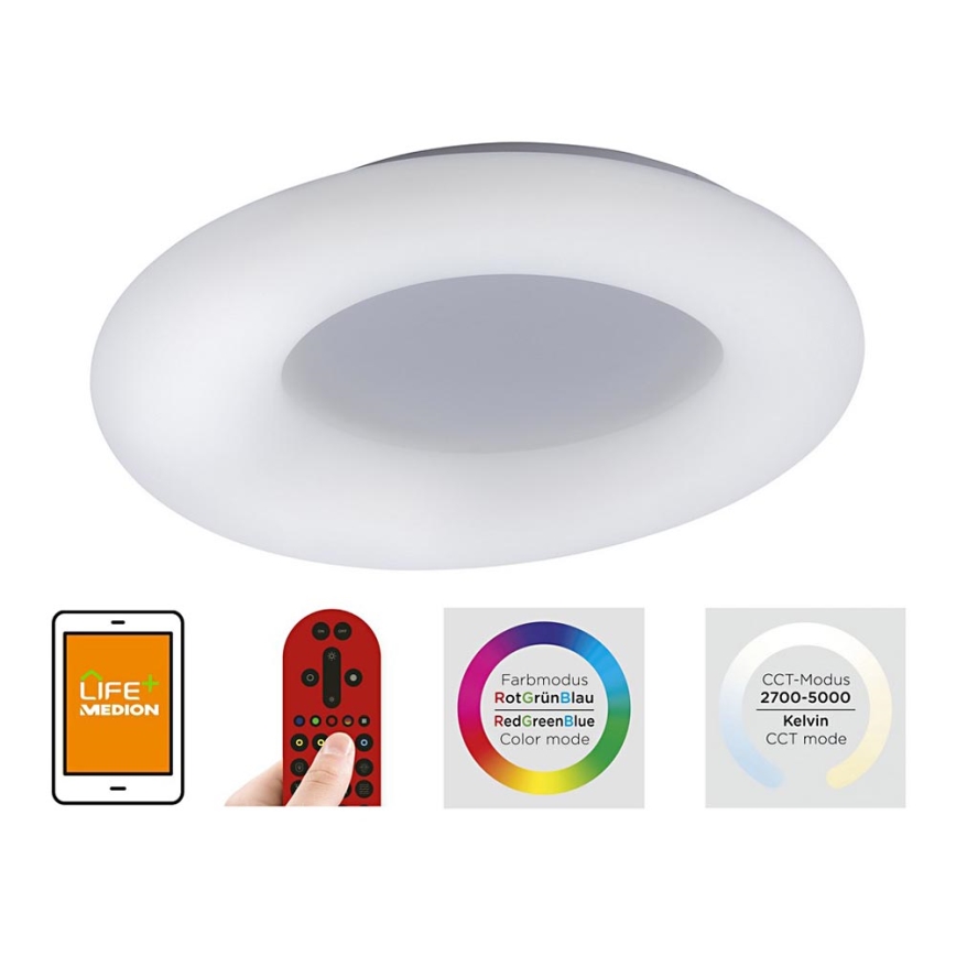 Leuchten Direkt 14746-16 - LED RGB Dimming ceiling light LOLA LED/38W/230V Tuya + remote control