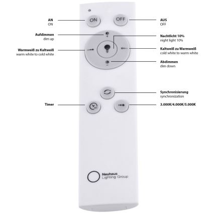 Leuchten Direkt 14755-21- LED Dimmable ceiling light FLAT LED/28W/230V 2700-5000K + remote control