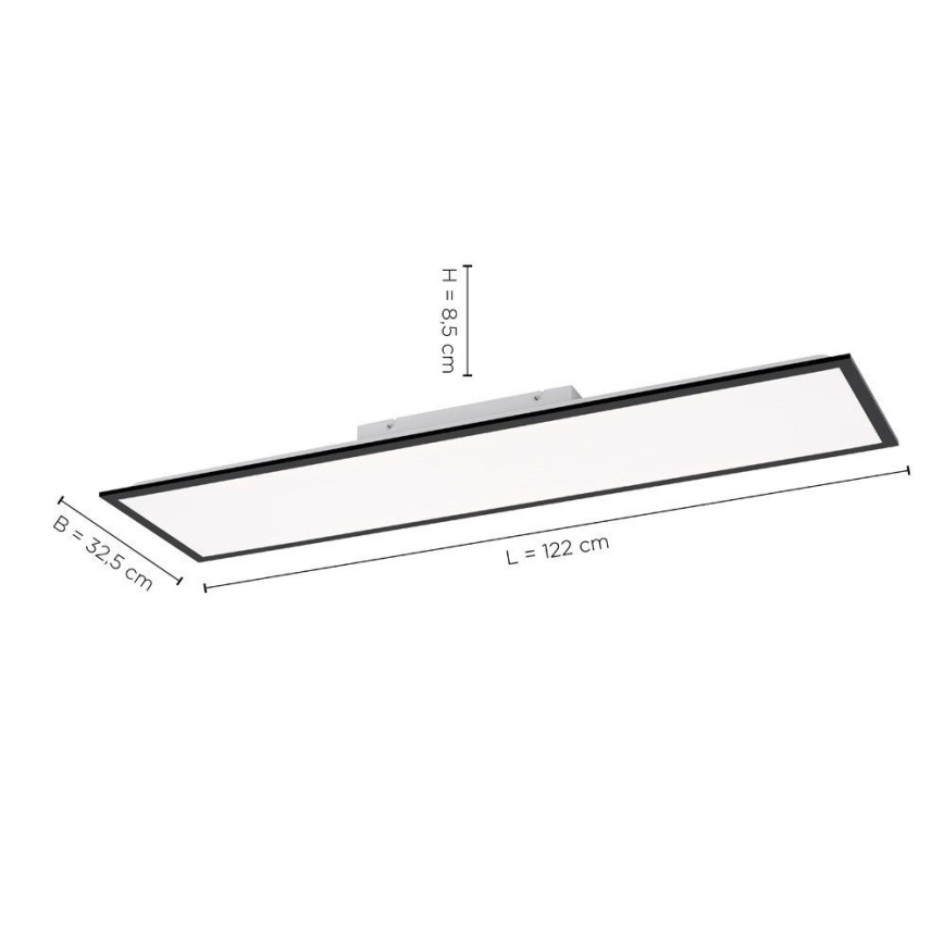 Leuchten Direkt 14757-18 - LED Dimmable surface-mounted panel FLAT LED/36W/230V 2700-5000K black + remote control