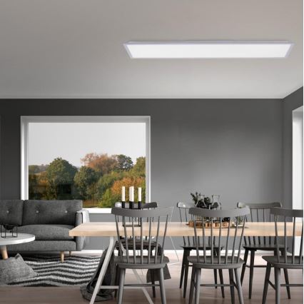 Leuchten Direkt 14757-21- LED Dimmable surface-mounted panel FLAT LED/36W/230V 2700-5000K silver + remote control