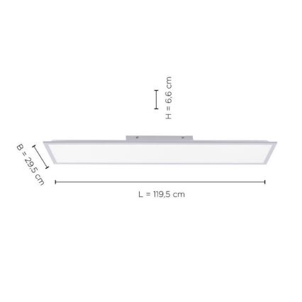 Leuchten Direkt 14757-21- LED Dimmable surface-mounted panel FLAT LED/36W/230V 2700-5000K silver + remote control