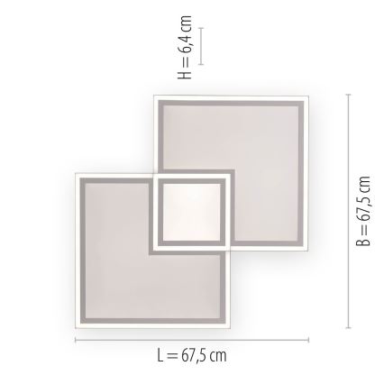 Leuchten Direkt 14855 - 16-LED Dimmable ceiling light EDGING LED/51W/230V 2700-5000K + remote control