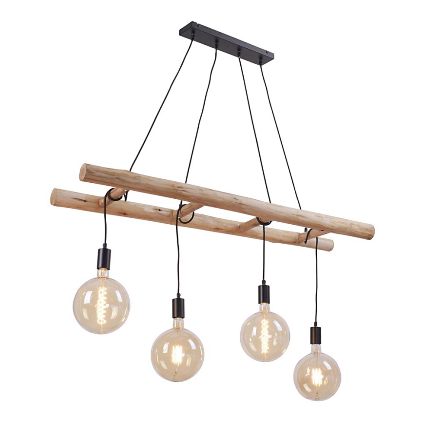 Leuchten Direkt 15025-18 - Chandelier on a string EDGAR 4xE27/60W/230V eucalyptus