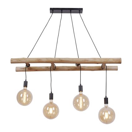 Leuchten Direkt 15025-18 - Chandelier on a string EDGAR 4xE27/60W/230V eucalyptus