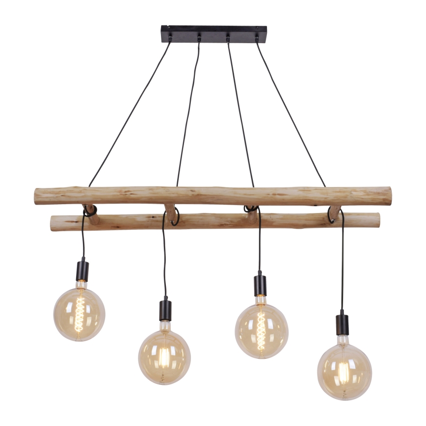 Leuchten Direkt 15025-18 - Chandelier on a string EDGAR 4xE27/60W/230V eucalyptus