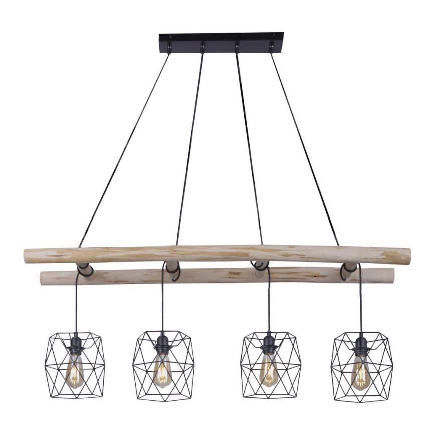 Leuchten Direkt 15036-18 - Chandelier on a string EDGAR 4xE27/60W/230V eucalyptus
