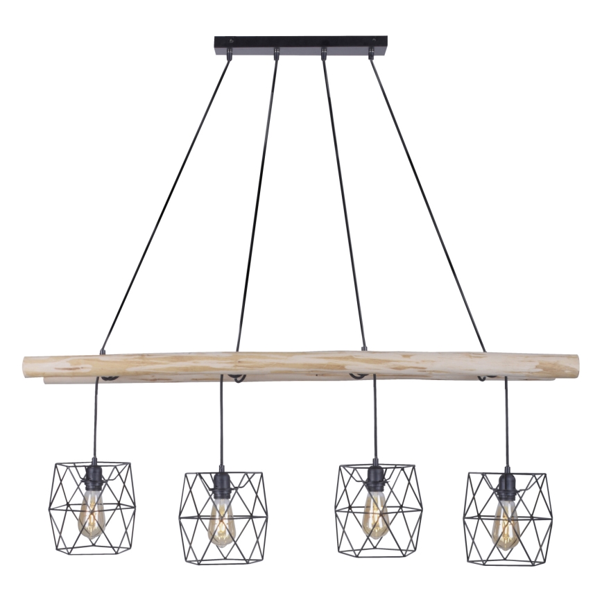Leuchten Direkt 15036-18 - Chandelier on a string EDGAR 4xE27/60W/230V eucalyptus
