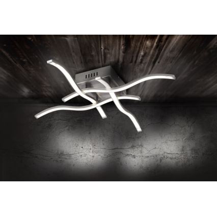 Leuchten Direkt 15131-55 - LED Surface-mounted chandelier WAWE 4xLED/4,6W/230V matte chrome