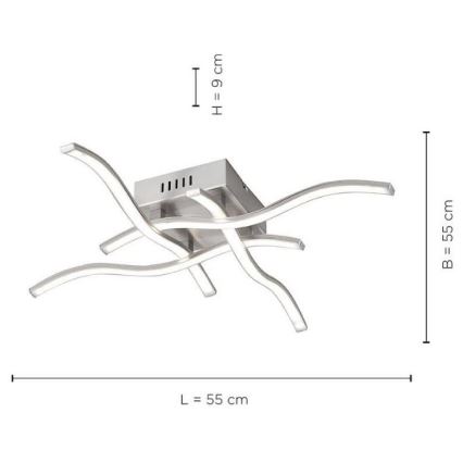 Leuchten Direkt 15131-55 - LED Surface-mounted chandelier WAWE 4xLED/4,6W/230V matte chrome