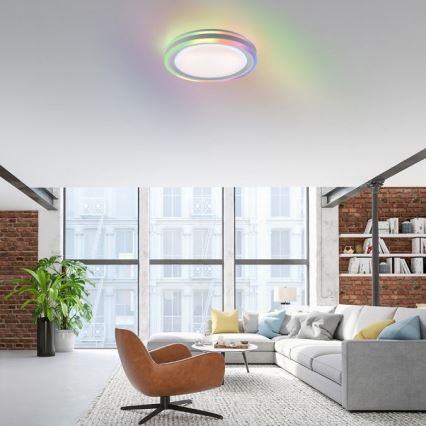 Leuchten Direkt 15152-16 - LED RGBW Dimmable ceiling light SPHERIC LED/18W/230V + remote control