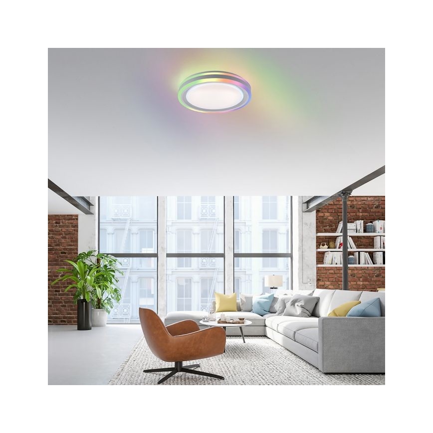 Leuchten Direkt 15152-16 - LED RGBW Dimmable ceiling light SPHERIC LED/18W/230V + remote control