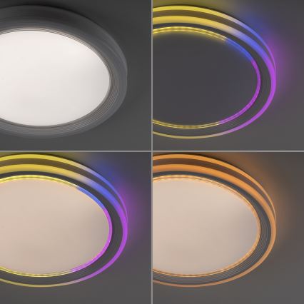 Leuchten Direkt 15154-16 - LED RGB Dimmable ceiling light EDGING LED/39W/230V + remote control