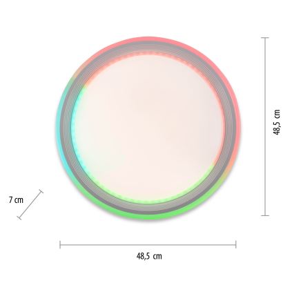 Leuchten Direkt 15154-16 - LED RGB Dimmable ceiling light EDGING LED/39W/230V + remote control