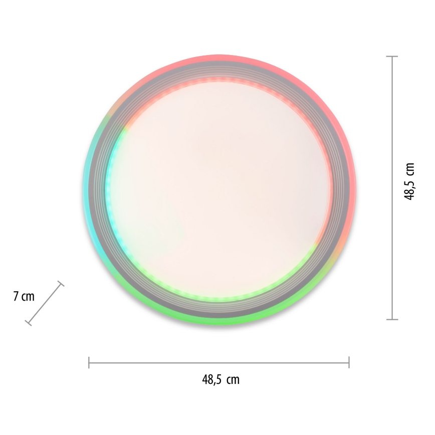 Leuchten Direkt 15154-16 - LED RGB Dimmable ceiling light EDGING LED/39W/230V + remote control